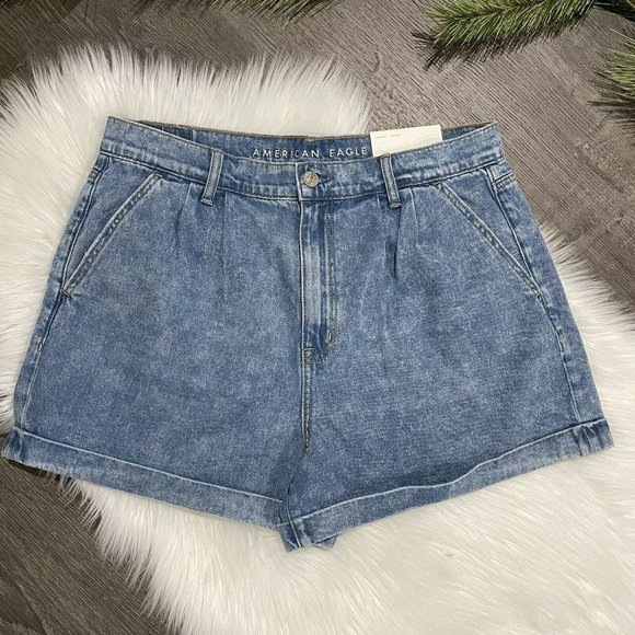 American Eagle Outfitters Pants - American Eagle Mom Shorts Pleated High Waist Sz 12